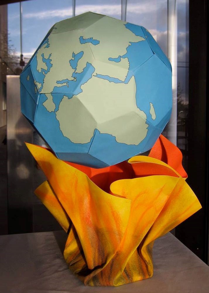 派騰的作品《全球暖化》，這是派騰為加州大學柏克萊分校能源生物科學研究所（Energy Biosciences Institute）的展覽所創作的作品。