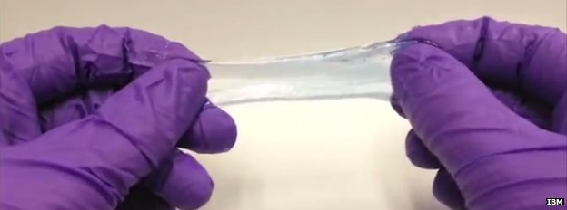 The second group of new plastics are elastic, self-healing gels